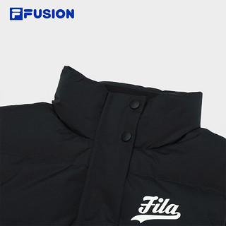 FILA FUSION斐乐潮牌羽绒马甲女2023冬基础时尚立领保暖上衣 正黑色-BK 180/96A/XXL