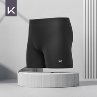 Keep泳裤男士防尴尬泡温泉度假专业泳衣大码游泳装备 黑色 XXL