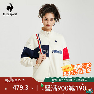 乐卡克（Le coq sportif）法国公鸡男女款冬针织外套运动夹克风衣CB-5650233 原白色/WAS XS