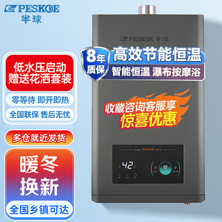 Peskoe 半球 燃气热水器 天然气 智能恒温 低水压启动 即开即热 大屏显示   性价之选12升