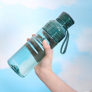 LOCK&LOCK 塑料杯大容量便携手拎男女士运动水简约喝水杯子学生 绿色 680ML