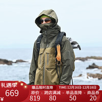 NOTHOMME山系户外登山进藏重山三合一Teflon三防夹克棉服硬壳两件套冲锋衣 古苔绿 L