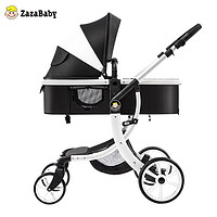 ZazaBaby 婴儿推车可坐可躺 折叠高景观双向减震避震儿童宝宝新生 斑马纹