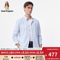 Hush Puppies暇步士男装2024春彩点纱牛津纺商务休闲百搭衬衫 025浅蓝2 S