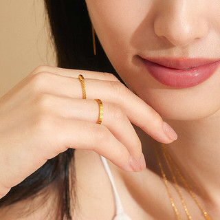 六福珠宝足金麻花织纹黄金戒指 计价 GJGTBR0002 15号-1.75克(含工费228元)