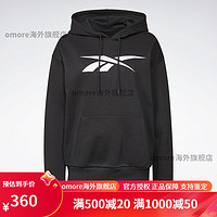 Reebok女子HOODIE基础LOGO款运动训练抽绳套头卫衣 H62052 XS