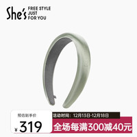 She's茜子轻简循迹仿真丝缎通勤百搭高颅顶发箍压发头箍发卡发饰头饰品 绿色D0