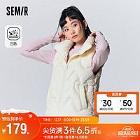 森马（Semir）羽绒马甲女设计感爱心甜美修身立领三防外套109723103001