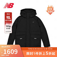 new balance 23年男款保暖防风鹅绒运动户外羽绒服NPD44041 BK L