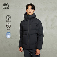 KOLON SPORT可隆羽绒男户外防泼水中量大鹅绒服羽绒夹克 黑色BK 170/M