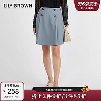 Lily Brown 春夏  法式复古少女纽扣短裙半身裙LWFS211103