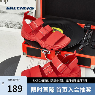 SKECHERS 斯凯奇 2020年新款女鞋外穿凉鞋休闲魔术贴沙滩鞋32998（37、红色/RED）