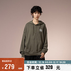 VANS 范斯 男女连帽卫衣军绿色宽松工装潮酷 军绿色 XL