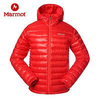 土拨鼠（Marmot）秋冬户外男鹅绒服700蓬连帽保暖超轻羽绒服81225 大红色6277 XXL