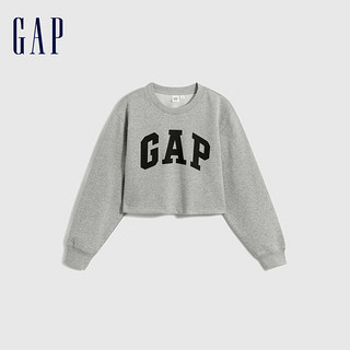 Gap 盖璞 女装季2023新款LOGO加长卫衣454285 灰色 165/88A(S)