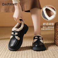  DAPHNE/达芙妮 保暖 女士棉鞋  高级黑-跟高3cm 焦糖棕-跟高3cm 牛奶白-跟高3cm 35 36 37 38 39 40