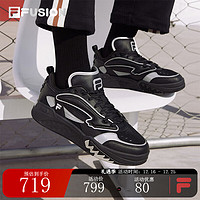 FILA FUSION斐乐潮牌女鞋DESPERADO LOW复古篮球鞋2023冬款运动鞋 黑/明亮白-BB 39