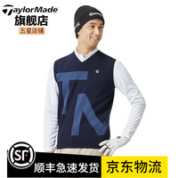 Taylormade泰勒梅高尔夫服装冬男士运动保暖V领针织背心 U21521 深蓝色 XL