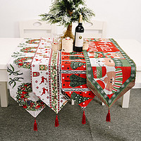 爱新奇 新款圣诞节家庭装饰用品针织布桌旗创意圣诞桌布餐桌装饰居家装扮