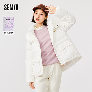 Semir 森马 羽绒服女长款保暖冬宽松外套防水男棉服潮