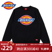 dickies 卫衣 男女同款大logo印花圆领卫衣 卫衣男7059 黑色 L