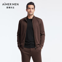 爱慕先生(AIMER MEN)【秋冬】爱慕先生22AW男士外穿长袖上衣立领外套NS81J361 咖色63A 170