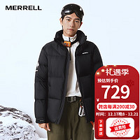 迈乐（Merrell）户外休闲保暖羽绒服23轻量羽绒外套防风舒适休闲夹克 MC2230005-BK02黑色(男) S