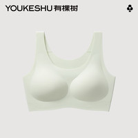 YOUKESHU 有棵树 无尺码内衣女大胸显小收副乳无痕无钢圈背心式运动文胸 浅绿 F (100-135斤)