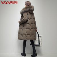 YAYA 鸭鸭羽绒服 鸭鸭冬季羽绒服女中长款过膝东大门大毛领宽松时尚休闲外套