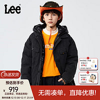 Lee儿童男童连帽羽绒服冬舒适保暖羽绒服外套上衣童装 黑色 120cm