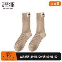 Teenie Weenie小熊20基础中帮袜休闲时尚简约袜子女袜 卡其色 FRE