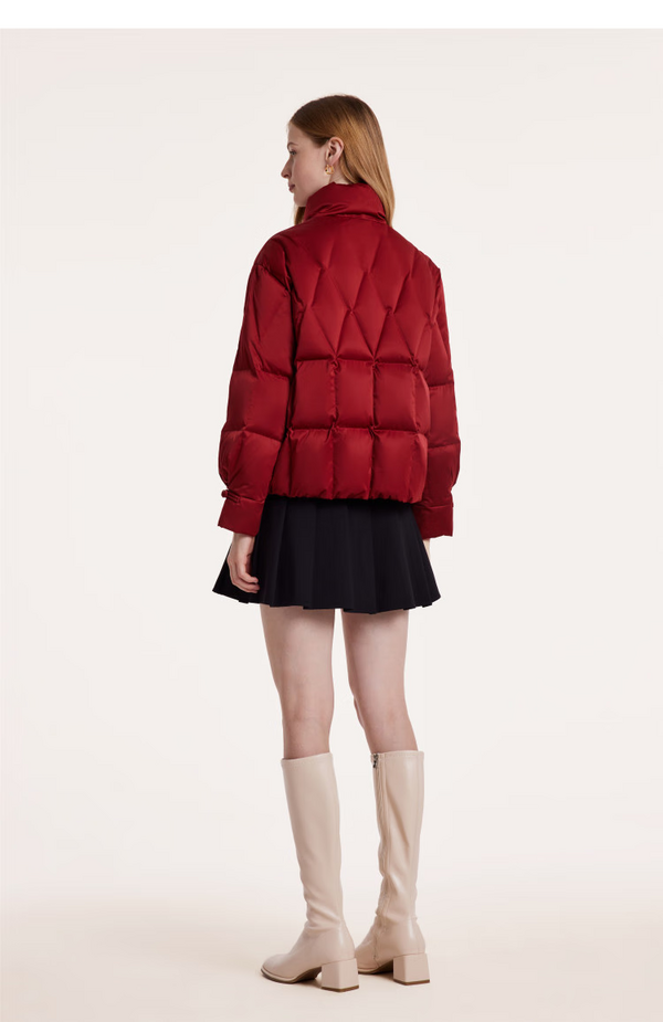 歌莉娅 冬季 短款盘扣羽绒服鹅绒服 1bcr8b570 53r椒红(预计11月28日