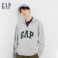 抖音超值购：Gap 盖璞 男女装秋季2023新款LOGO高领碳素软磨抓绒卫衣804509宽松上衣