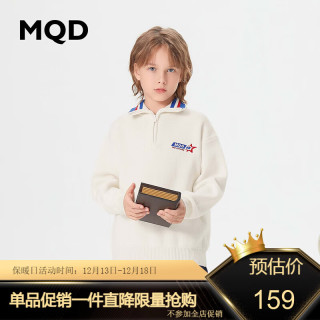马骑顿 MQD童装男大童23冬学院风休闲翻领毛衣 米白 110