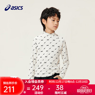 ASICS 亚瑟士 童装20男女儿童修身时尚设计感保暖长袖T恤 207卡其色 130cm