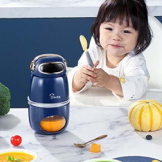 小贝熊 辅食机婴儿宝宝专用打泥机多功能搅拌料理机迷你小型肉果泥标配300ML(6叶刀/16筋玻璃碗）