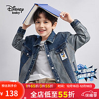迪士尼（Disney）童装女童牛仔外套秋季儿童洋气秋装宝宝时尚外出服 灰牛仔蓝 160