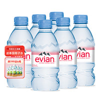 evian 依云 矿泉水evian法国原装进口瓶装天然饮用水整箱 330mL 6瓶