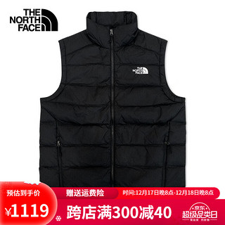 北面（The North Face）羽绒马甲男户外舒适保暖内搭羽绒填充 JK3/黑色 2XL/185