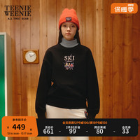 Teenie Weenie小熊20假两件高领加绒卫衣保暖上衣时尚 黑色 170/L