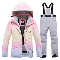 滑雪服套装女双板单板韩国冬旅游户外保暖滑雪衣裤棉外套加厚