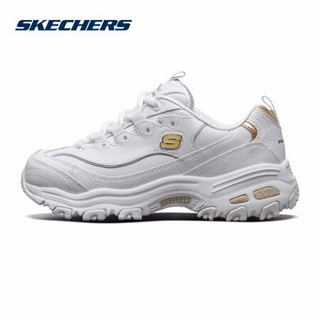 SKECHERS 斯凯奇 运动休闲鞋 D'LITES系列时尚绑带厚底增高11931 白色/金色/WGD 39