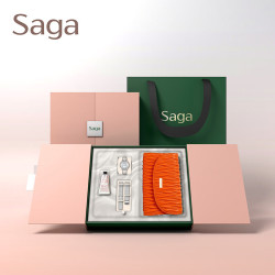 SAGA 世家品牌手表女士繁星腕表轻奢时尚送老婆送女友 限定礼盒四件套：轻奢银
