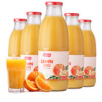 LEUNG CHUN 良珍 Legent 良珍 100%纯橙汁西班牙进口无添加纯果汁饮料饮品1L×6瓶 玻璃瓶整箱装
