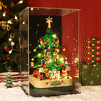 圣诞树积木音乐盒旋转八音盒模型拼装男女孩子儿童圣诞节