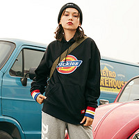 Dickies 帝客 卫衣女 印花罗纹袖口连帽卫衣 女士抓绒上衣 009586 黑色 L