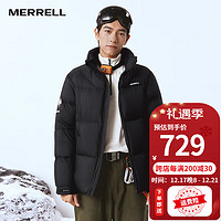 MERRELL 迈乐 户外休闲保暖羽绒服23新款轻量羽绒外套防风舒适休闲夹克 MC2230005-BK02黑色(男) M