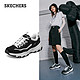 SKECHERS 斯凯奇 男女同款厚底熊猫鞋老爹鞋运动鞋88888250 黑色/白色/BKW 38