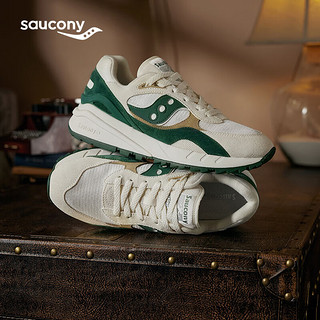 Saucony索康尼SHADOW 6000RE休闲鞋男女冬季板鞋男轻便厚底增高男运动鞋 米绿1 44.5码