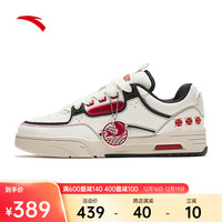 ANTA安踏骜杰新年款丨板鞋男女潮流面包鞋运动滑板鞋子男112418040 【女款】象牙白/基础黑/丹霞红-7 36码